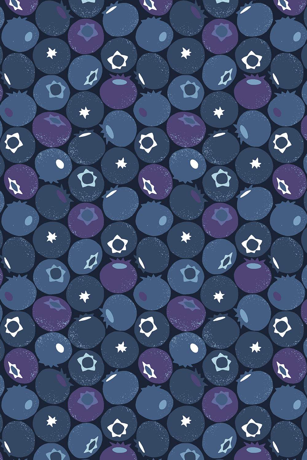 Under The Apple Tree II Blueberry By Cotton + Steel Fabrics Blue Dusk