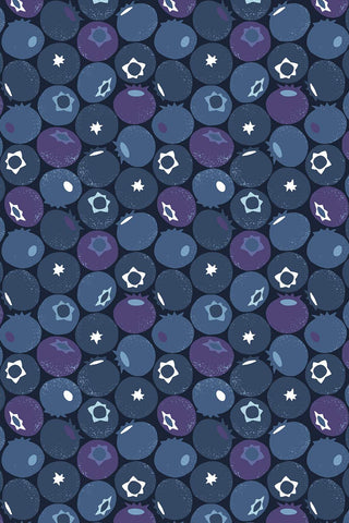 Under The Apple Tree II Canvas Blueberry By Cotton + Steel Fabrics Blue Dusk