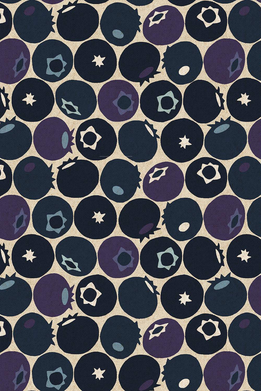 Under The Apple Tree II Canvas Blueberry By Cotton + Steel Fabrics Blueberry Hill