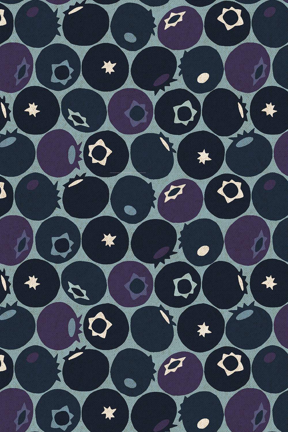 Under The Apple Tree II Canvas Blueberry By Cotton + Steel Fabrics Downpour