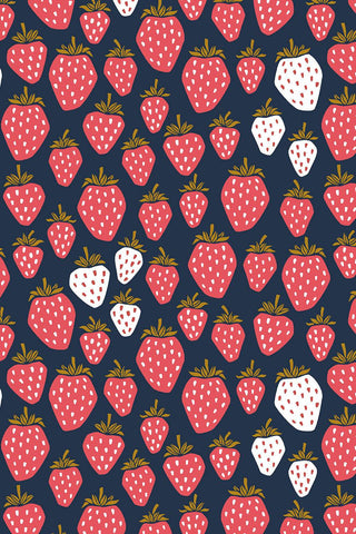 Under The Apple Tree II Queen Of Berries By Cotton + Steel Fabrics Evening Blue