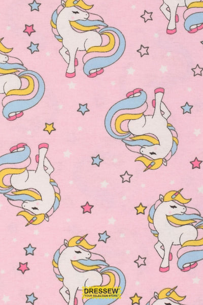 Unicorn Flannelette Pink / Multi