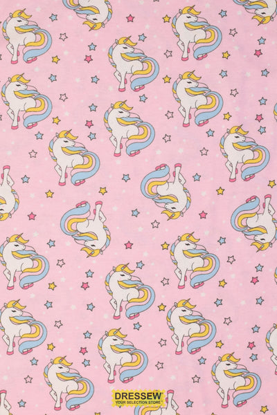 Unicorn Flannelette Pink / Multi