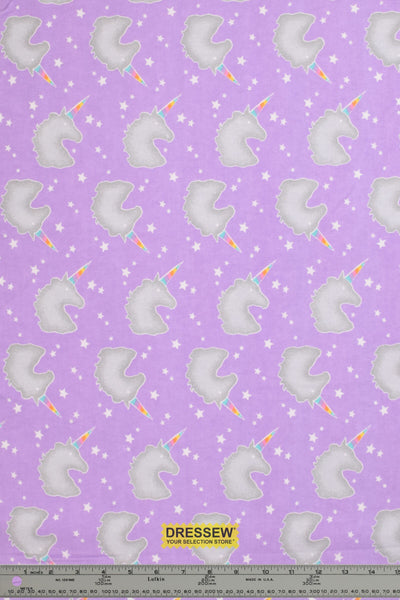 Unicorn Heads Flannel Purple / Grey