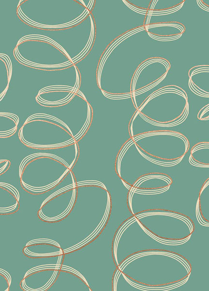 Unruly Nature Tendrils By Jen Hewett Of Ruby Star Society For Moda Jade / Metallic