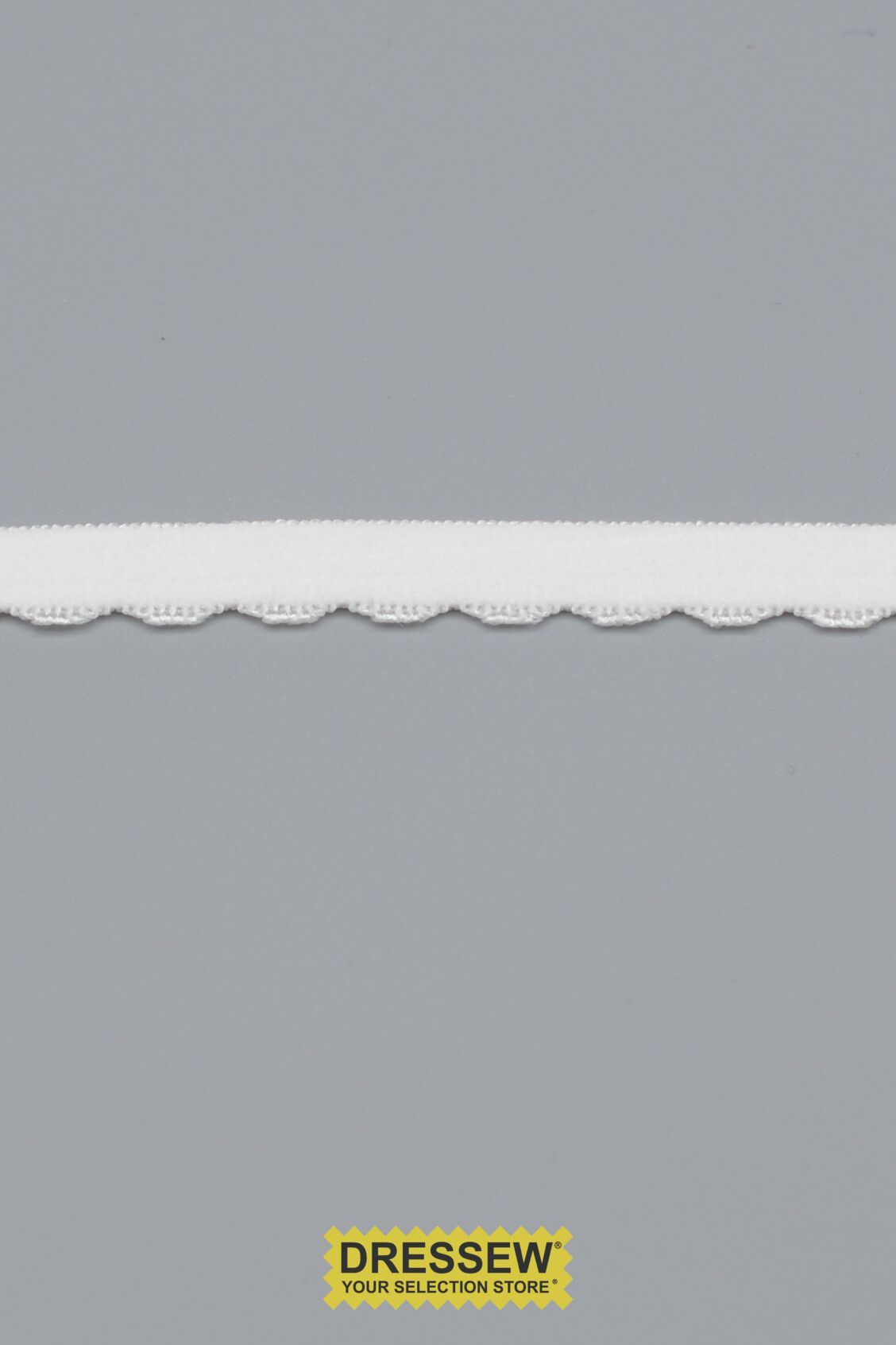 Velvet Back Elastic 10mm White