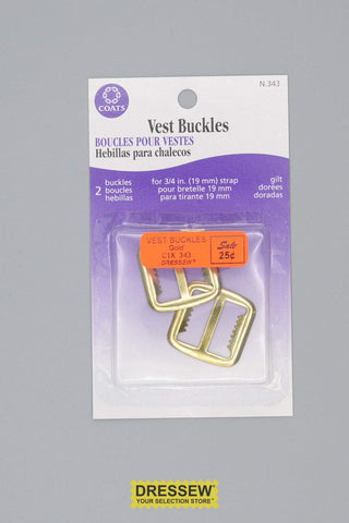 Vest Buckles 19mm (3/4") Gold