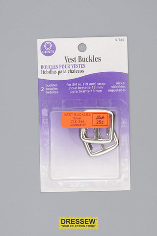 Vest Buckles 19mm (3/4") Silver