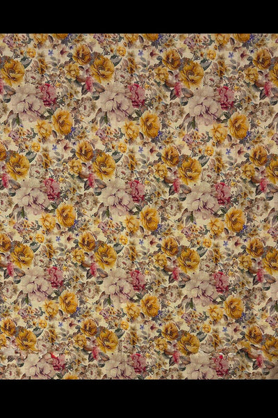 Vintage Floral Linen Blend Gold / Multi