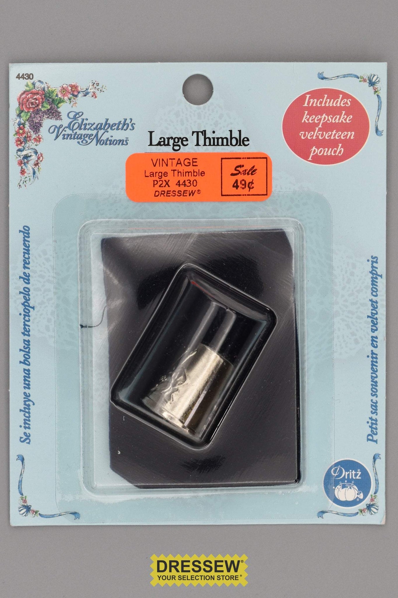 Vintage Look Thimble Large Antique Silver