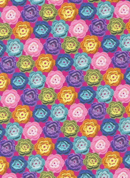 Vintage Soul Crocheted Rosettes By Cathe Holden For Moda Hot Pink