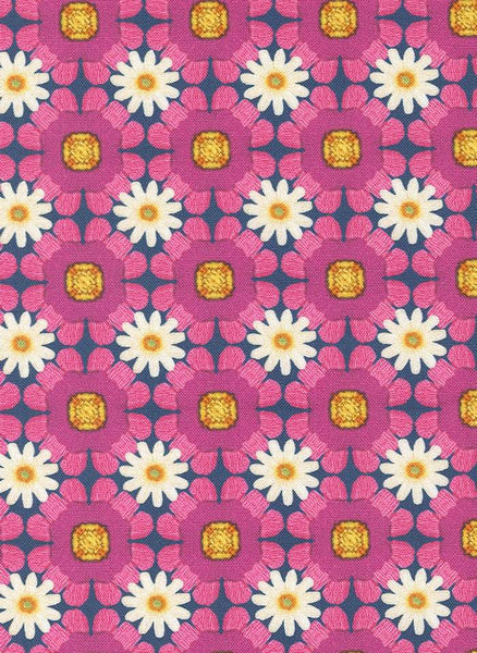 Vintage Soul Daisy Chain Embroidery By Cathe Holden For Moda Hot Pink