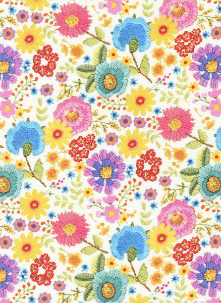 Vintage Soul Ditsy Floral Embroidery By Cathe Holden For Moda Rainbow