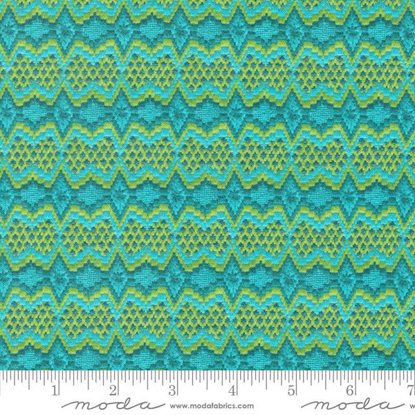 Vintage Soul Embroidery Stripes By Cathe Holden For Moda Teal