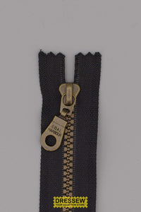 Vislon Closed End Zipper 20cm (8") Black / Gold