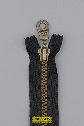 Vislon Closed End Zipper 25cm (10") Black / Gold