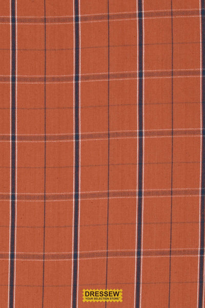 Vista Wovens Large Plaid By Pieces To Treasure For Moda Rust / Navy