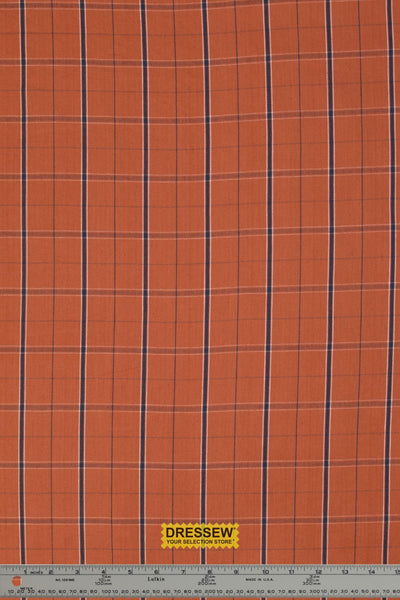 Vista Wovens Large Plaid By Pieces To Treasure For Moda Rust / Navy