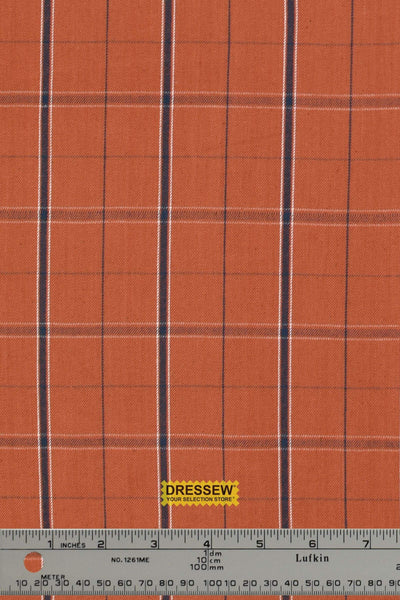 Vista Wovens Large Plaid By Pieces To Treasure For Moda Rust / Navy