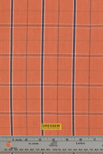 Vista Wovens Large Plaid By Pieces To Treasure For Moda Rust / Navy