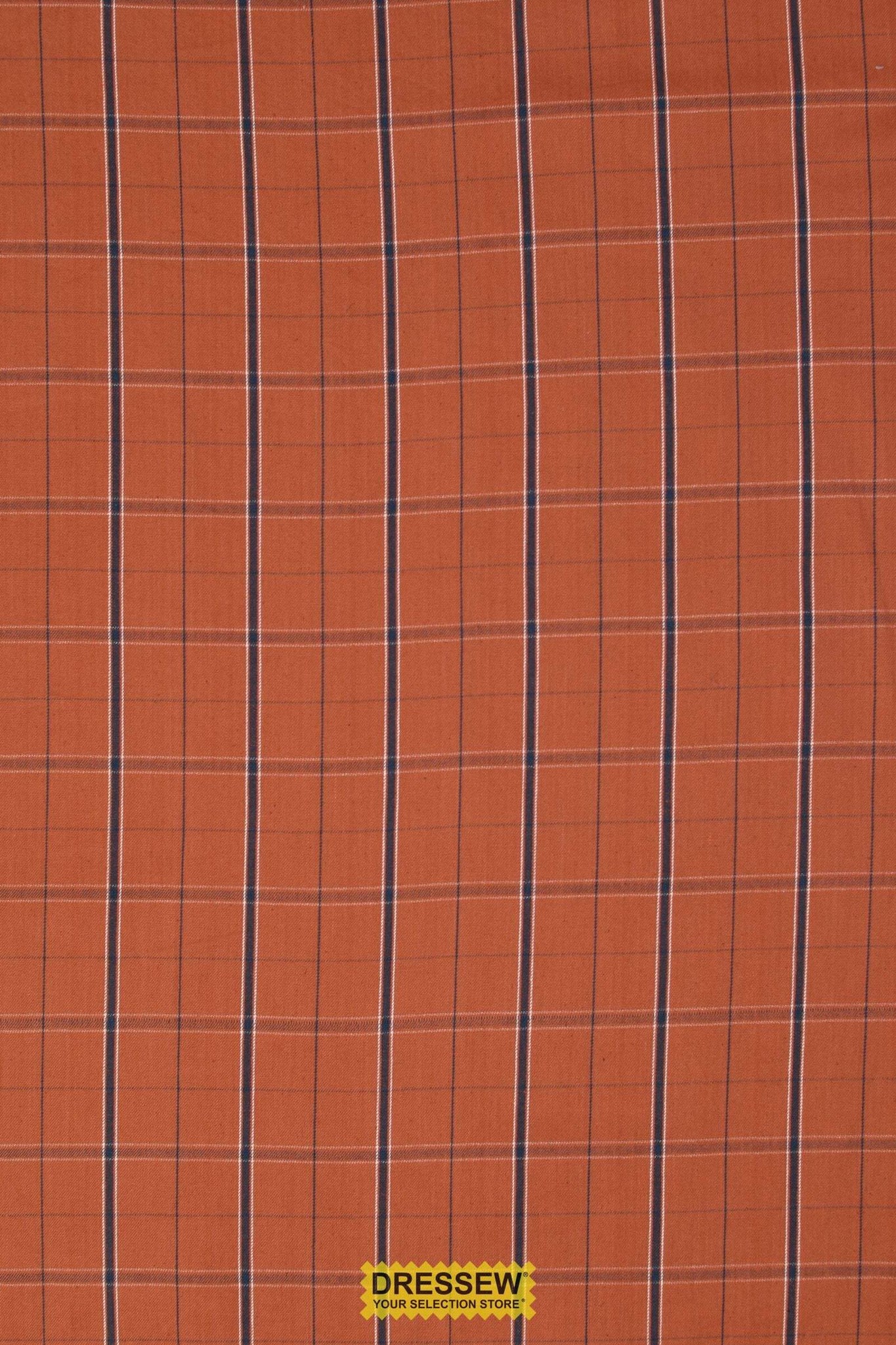 Vista Wovens Large Plaid By Pieces To Treasure For Moda Rust / Navy