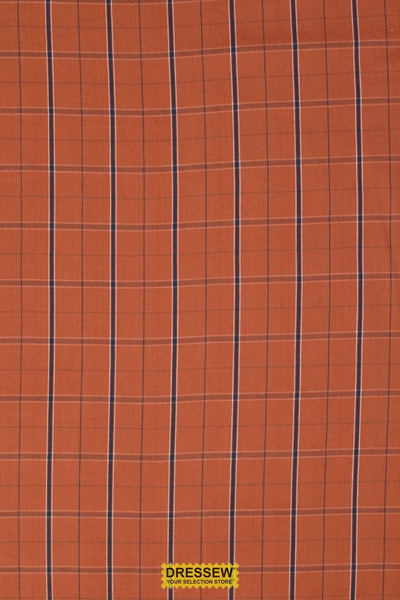 Vista Wovens Large Plaid By Pieces To Treasure For Moda Rust / Navy