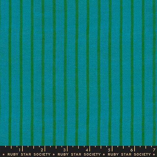 Warp And Weft Mystic Fable Apron Stripe By Alexia Marcelle Abegg Of Ruby Star Society For Moda Dark Turquoise / Green