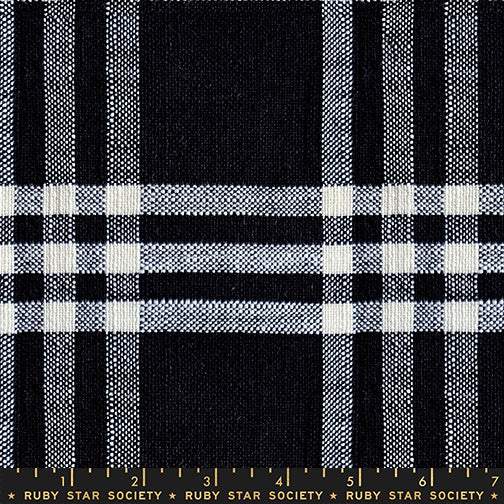Warp And Weft Mystic Fable Chore Coat Horizon Plaid By Alexia Marcelle Abegg Of Ruby Star Society For Moda Black / White