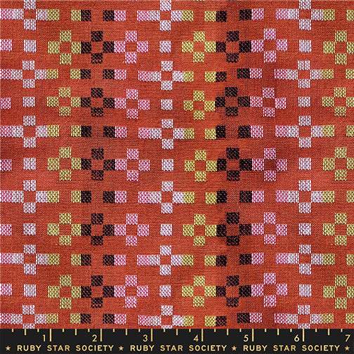 Warp And Weft Mystic Fable Plaid Flowers By Alexia Marcelle Abegg Of Ruby Star Society For Moda Terracotta Mix
