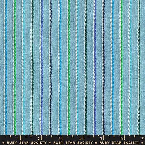 Warp And Weft Mystic Fable Sketch Stripe By Alexia Marcelle Abegg Of Ruby Star Society For Moda Soft Blue / Multi