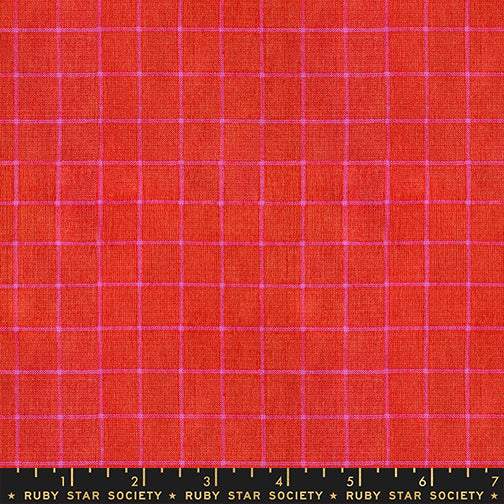 Warp And Weft Mystic Fable Windowpane By Alexia Marcelle Abegg Of Ruby Star Society For Moda Red / Pink