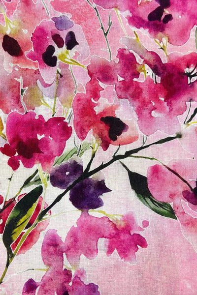 Watercolour Linen Fuchsia