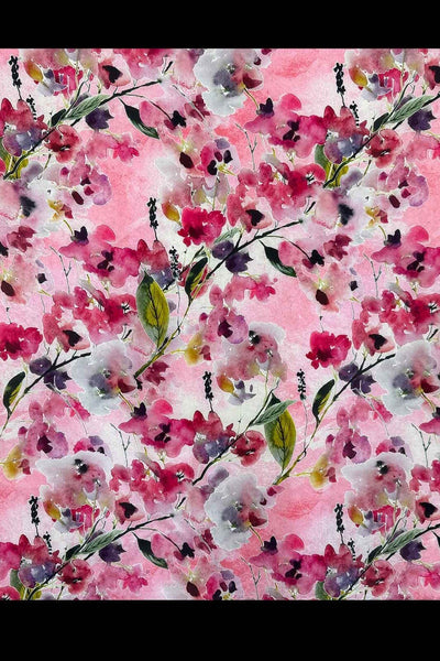 Watercolour Silk Blend Jacquard Fuchsia