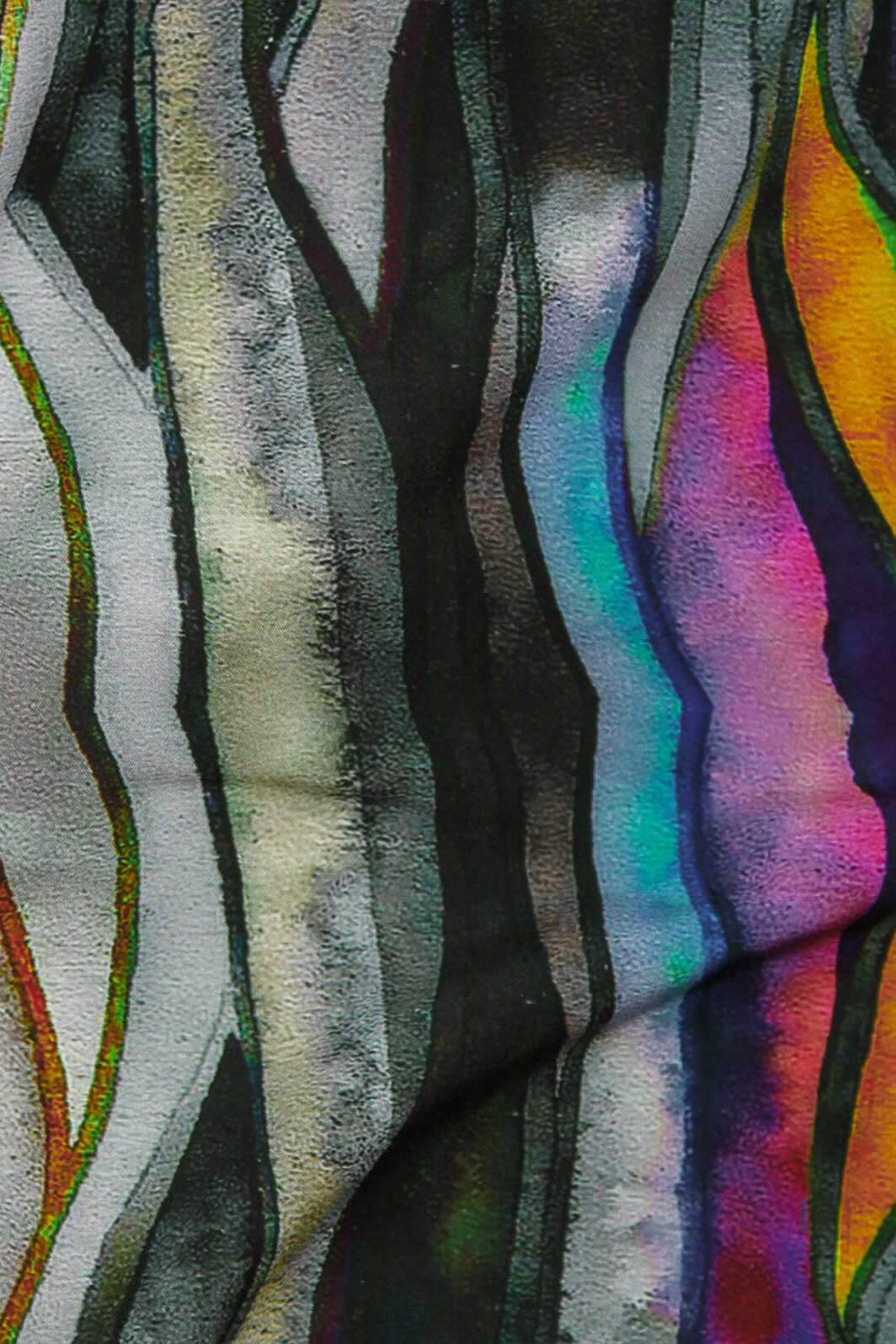 Waves Picasso Poplin Grey / Multi