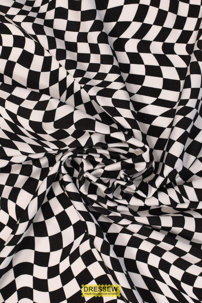 Wavy Check Lycra Black / White