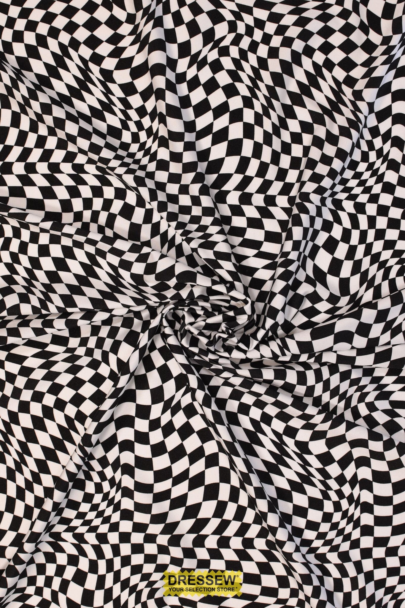 Wavy Check Lycra Black / White