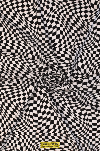 Wavy Check Lycra Black / White