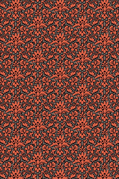 Web of Roses Damask Orange