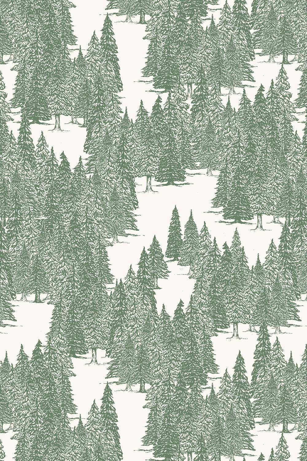 Weekend In The Mountains Forest Meadow By Urban Fox For RJR Fabrics Moss Green