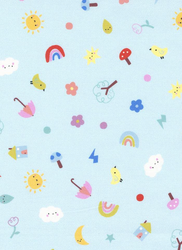 Whatever The Weather Polka Dot Motifs By Paper + Cloth For Moda Rain