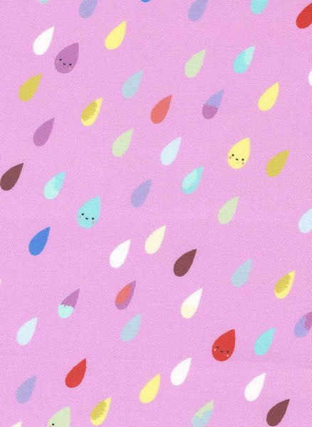 Whatever The Weather Rainbow Raindrops By Paper + Cloth For Moda Lilac
