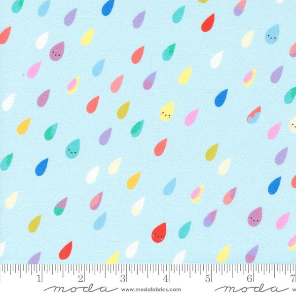 Whatever The Weather Rainbow Raindrops By Paper + Cloth For Moda Rain