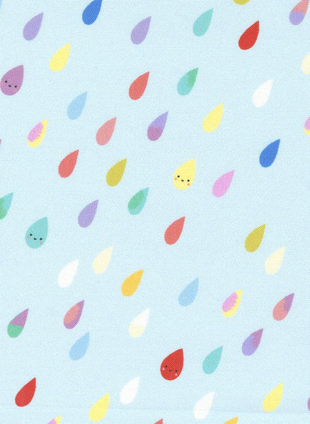 Whatever The Weather Rainbow Raindrops By Paper + Cloth For Moda Rain