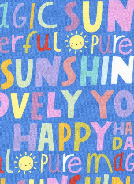 Whatever The Weather Typography Stripes By Paper + Cloth For Moda Bright Sky