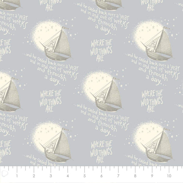 Where The Wild Things Are Max & His Boat Light Grey