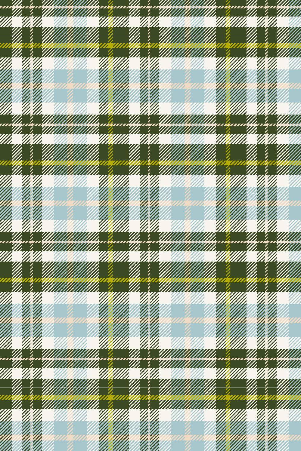 Whimsy And Lore Clad In Plaid By Vincent Desjardins For RJR Fabrics Forest / Sky