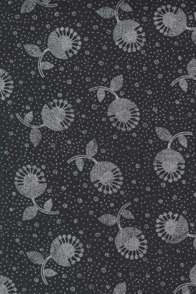 Whispers Metallic Crazy Daisy by Studio M for Moda Black / Silver