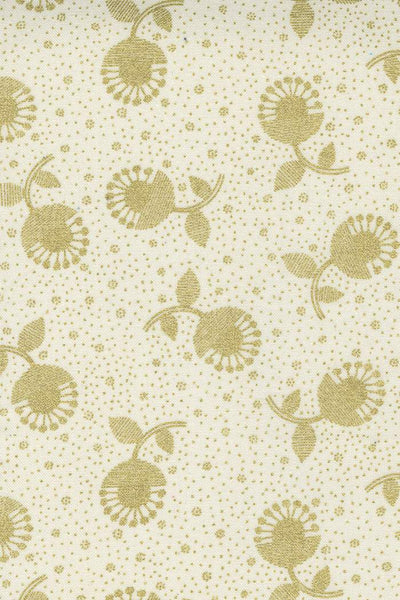 Whispers Metallic Crazy Daisy by Studio M for Moda Cream / Gold