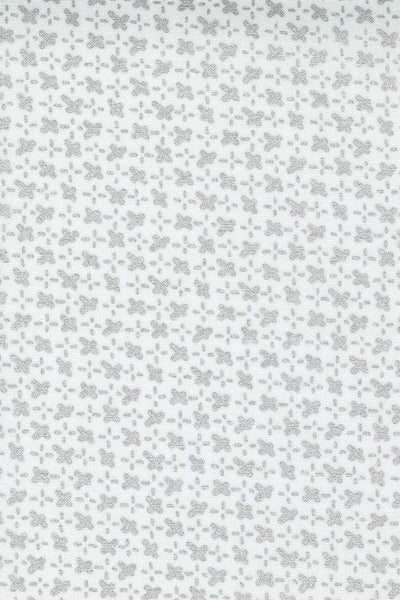 Whispers Metallic Criss Cross by Studio M for Moda White / Silver