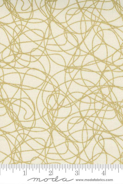 Whispers Metallic Tangles by Studio M for Moda Cream / Gold